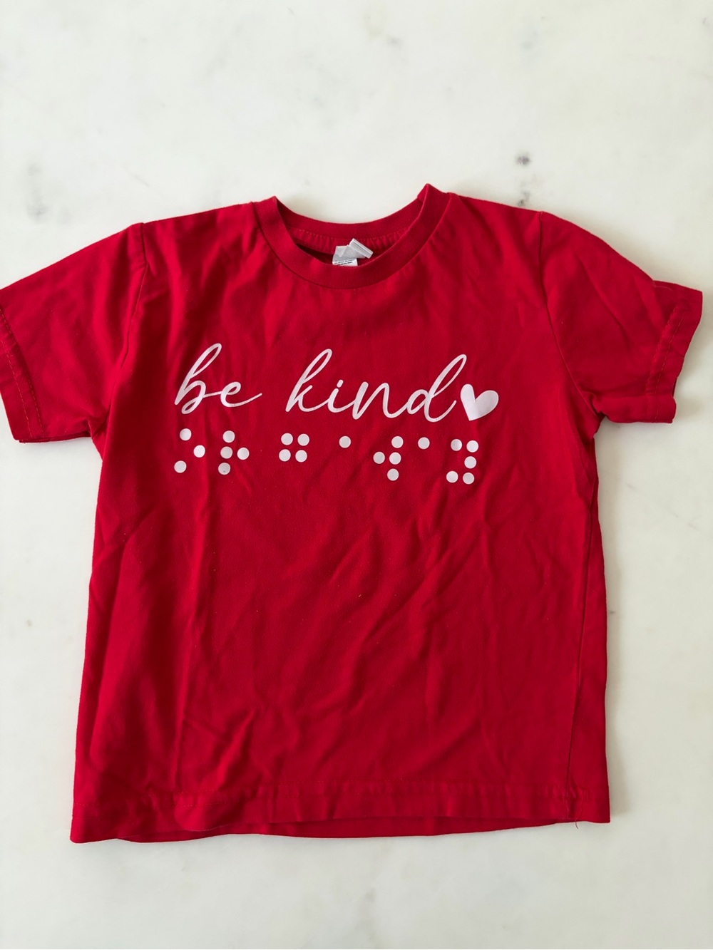 Be Kind Braille Red Graphic Tee